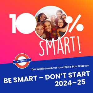 Schriftzug 100 Prozent smart mit Untertitel