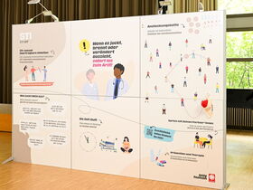 Ausstellungswand zum Thema STI