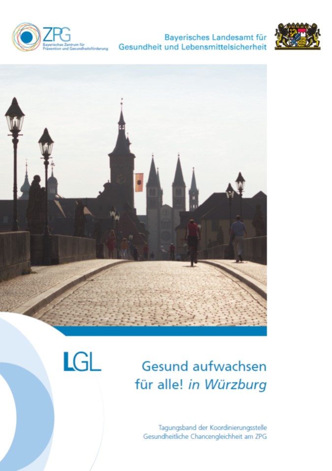 Titelseite der Broschüre gesund aufwachsen für alle in Würzburg