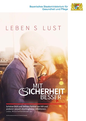 Postermotiv  "Lebenslust", küssendes Paar